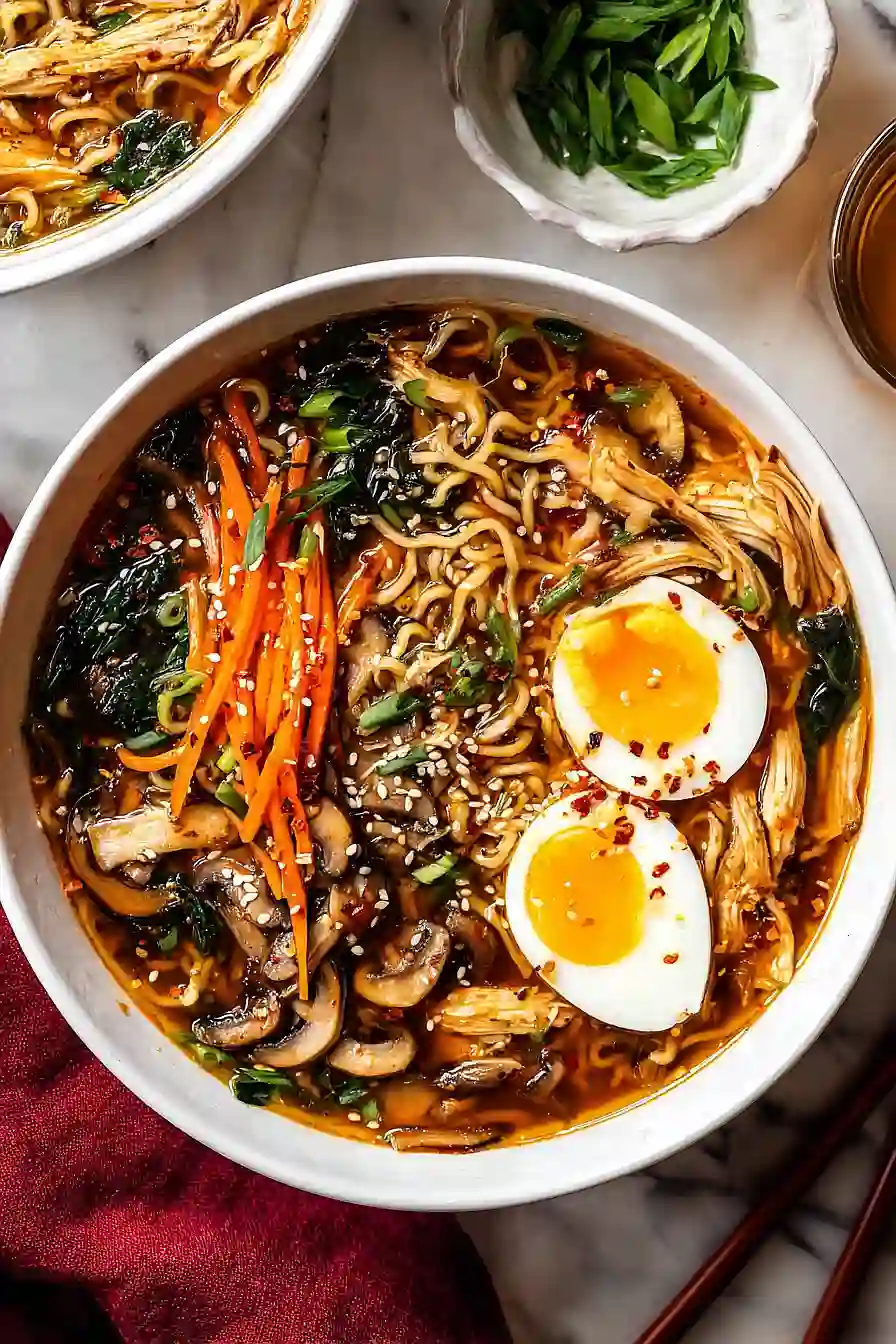 chicken and spinach ramen