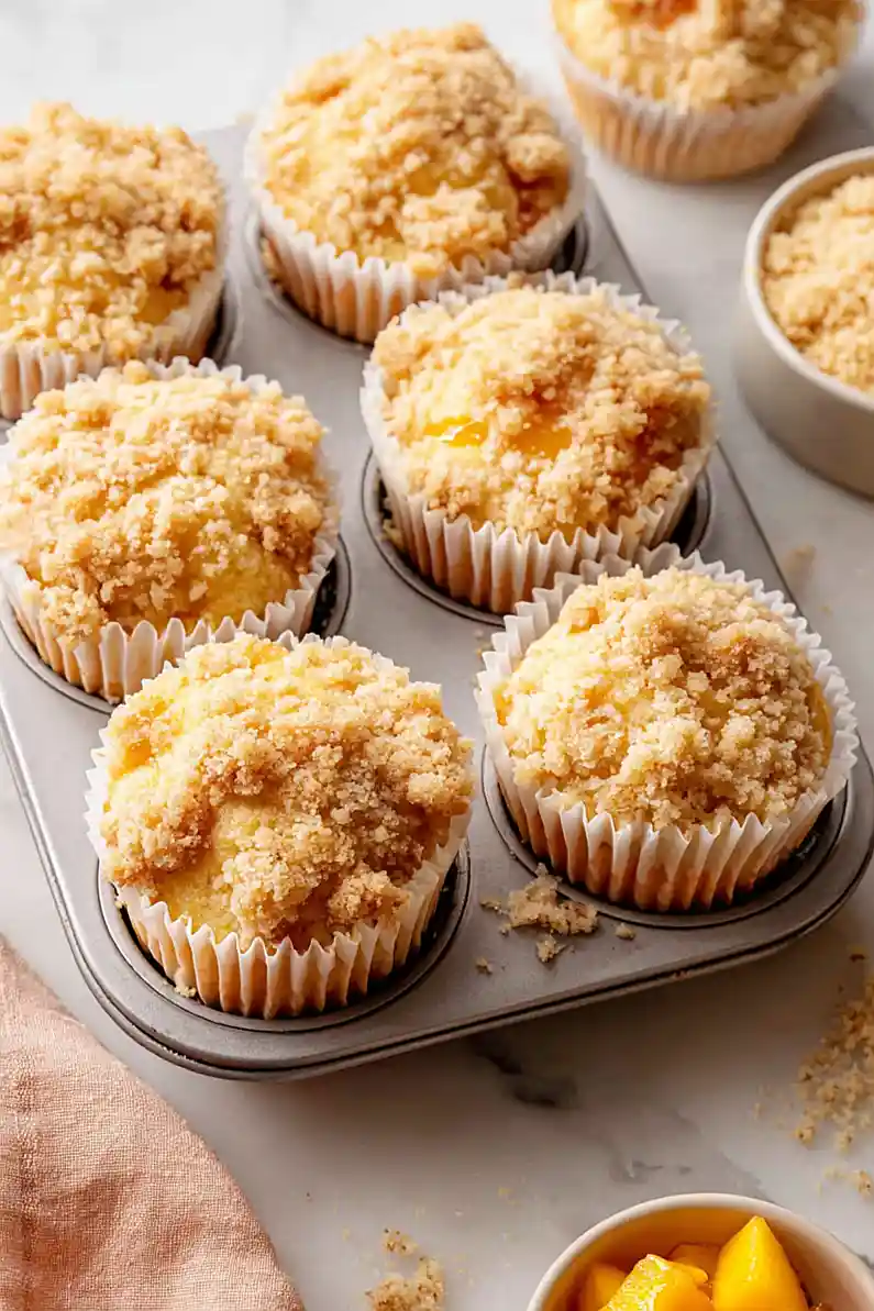 peach cobbler muffins