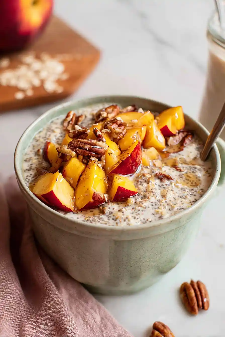 peach cobbler overnight oats