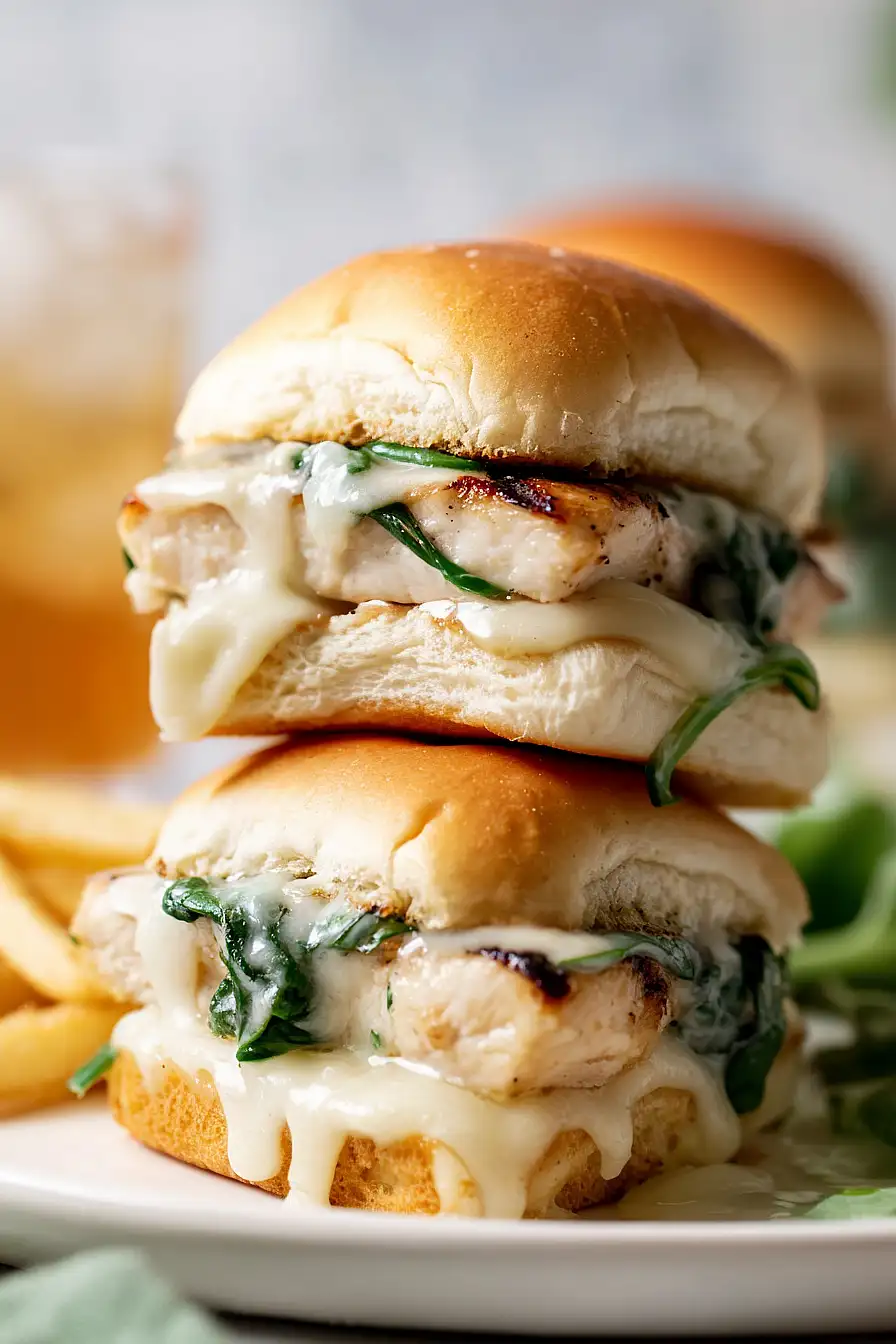 chicken spinach sliders