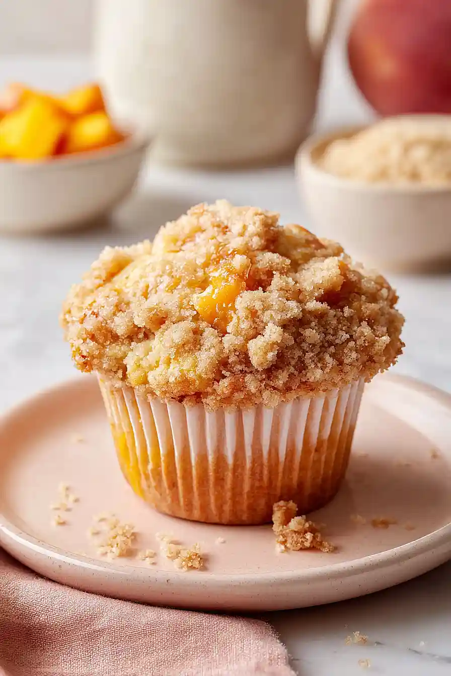 peach cobbler muffins