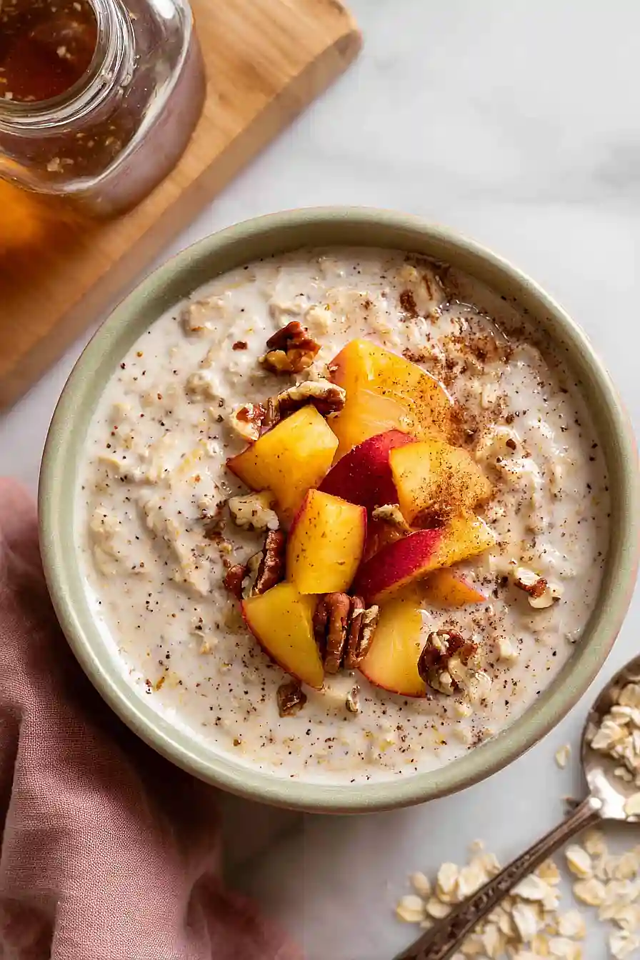 peach cobbler overnight oats