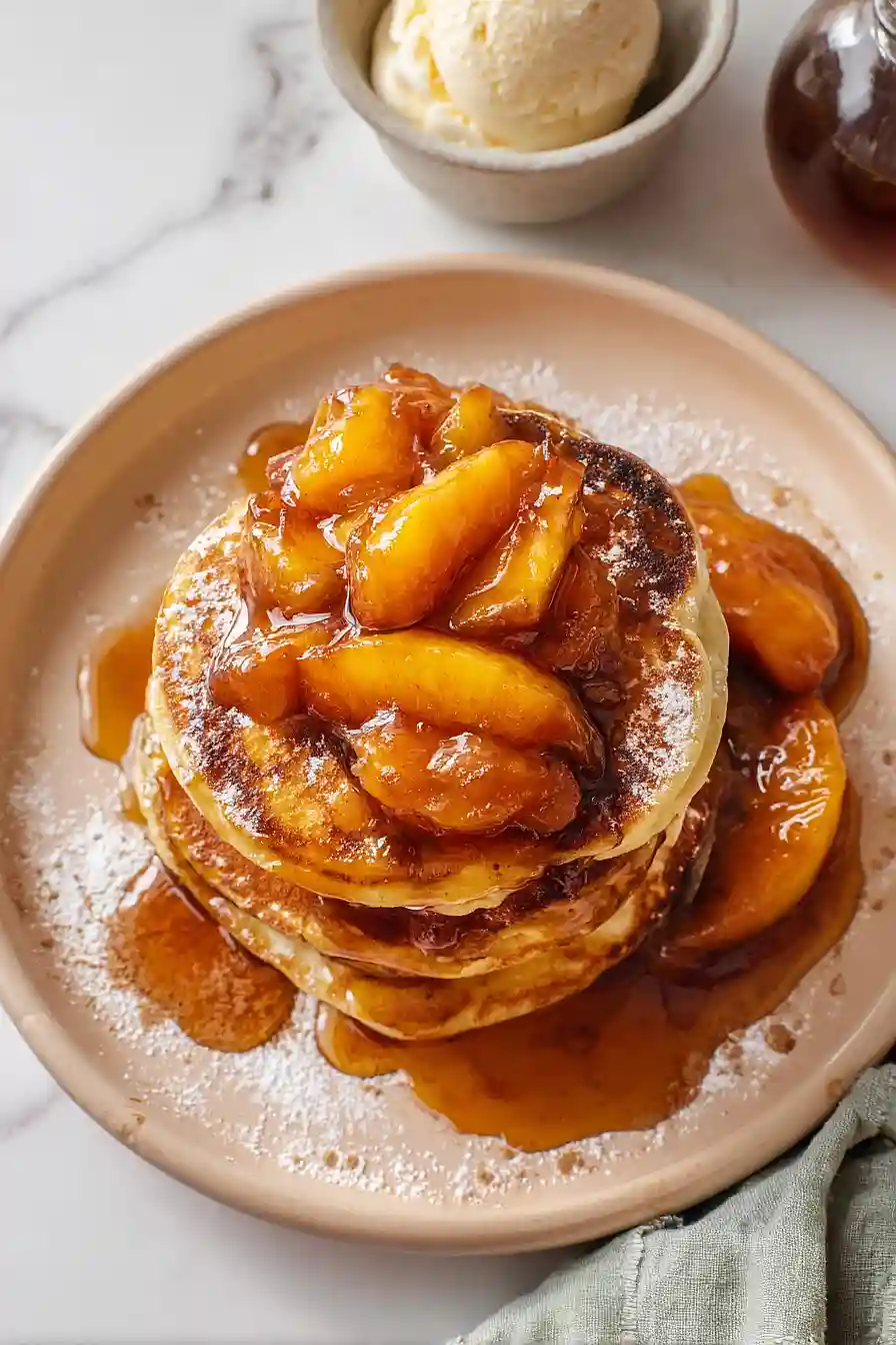 peach cobbler pancakes