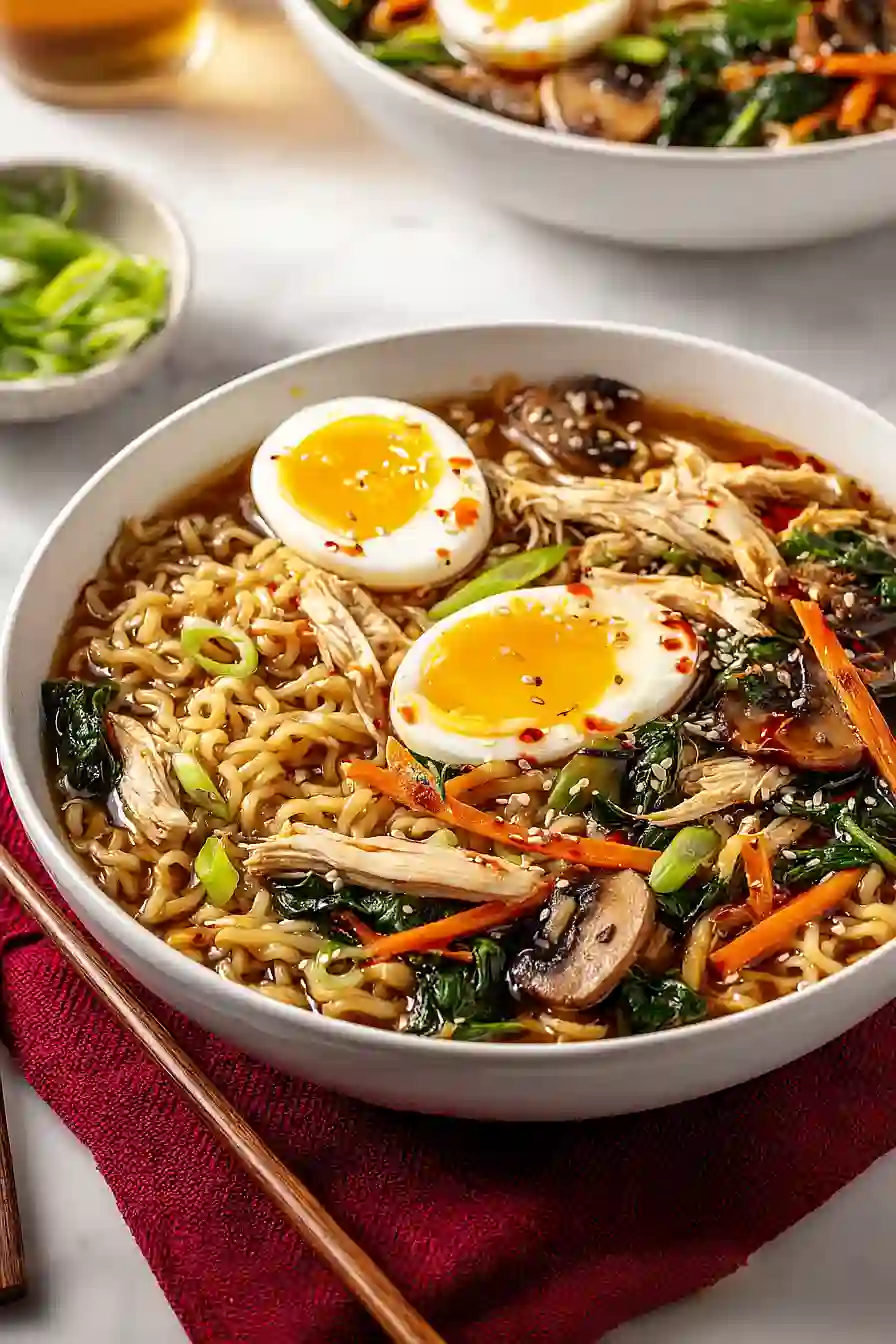 chicken and spinach ramen