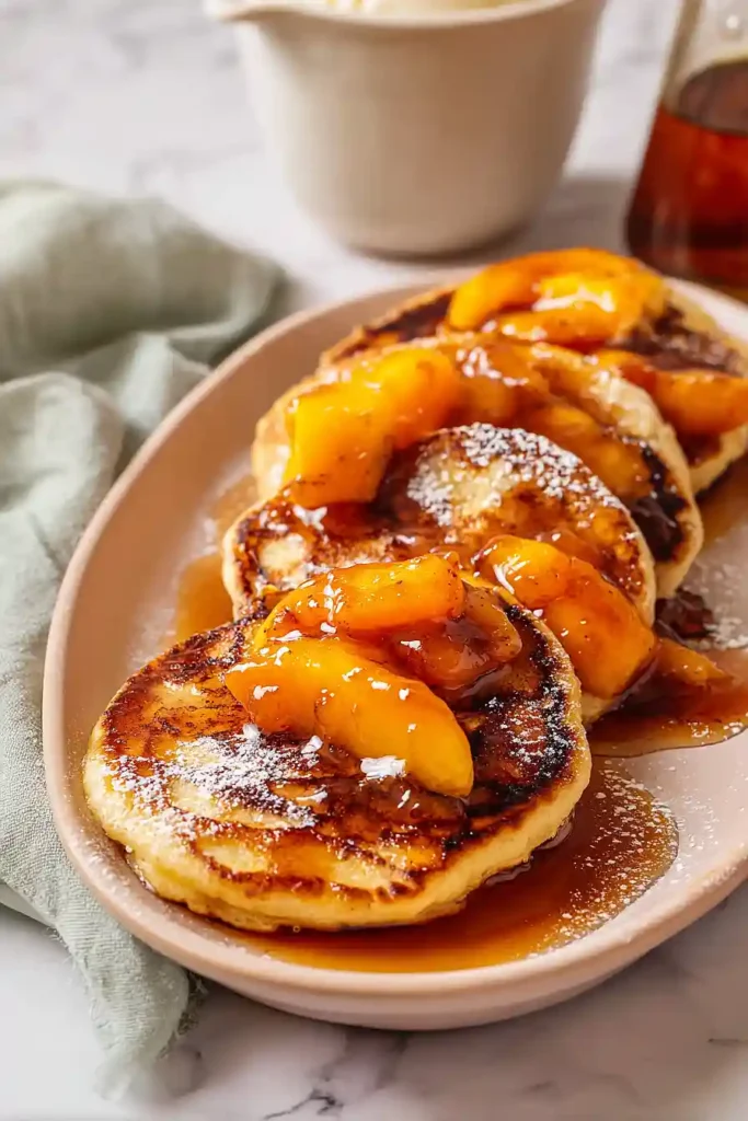 peach cobbler pancakes