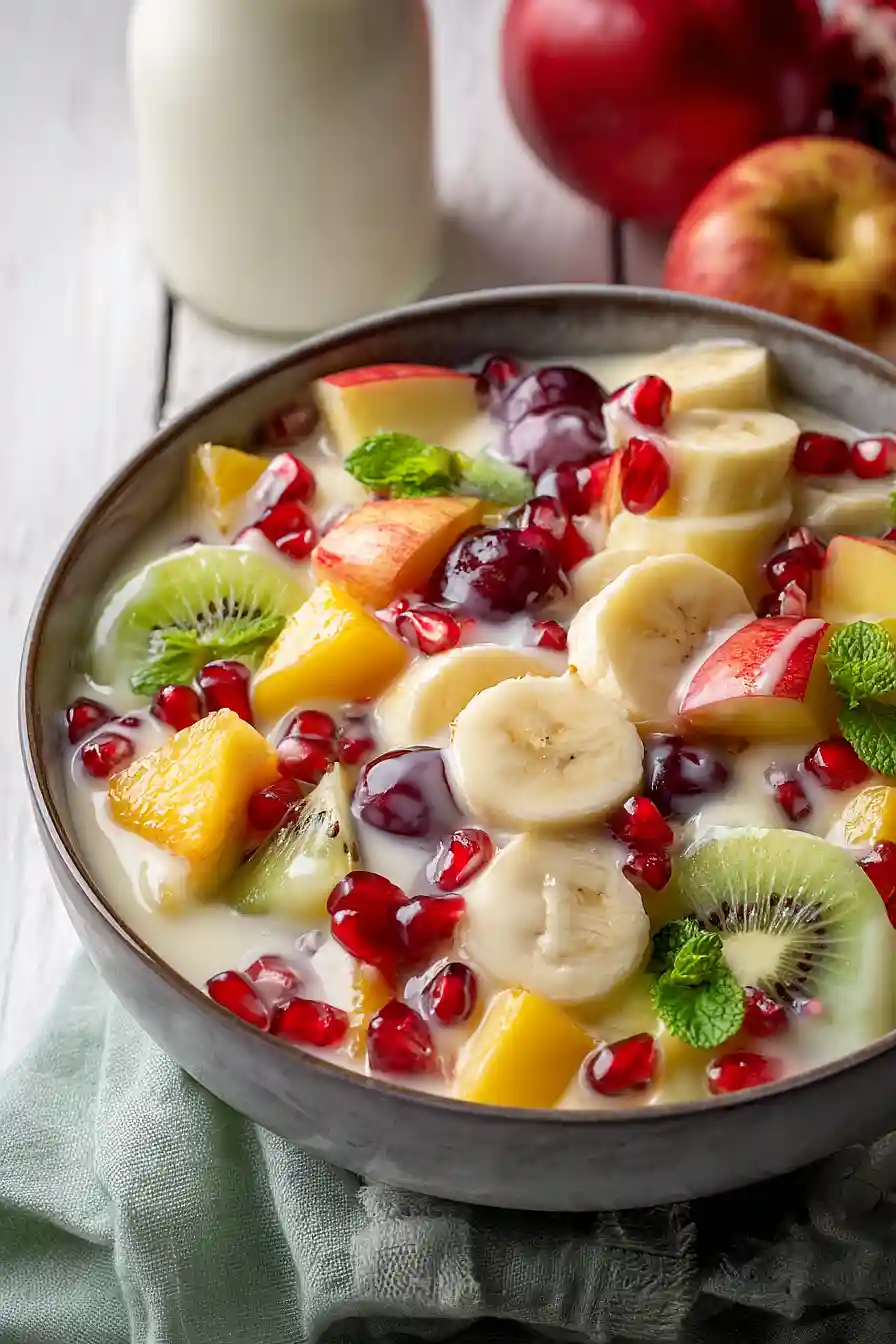 fruit salad with condensed milk